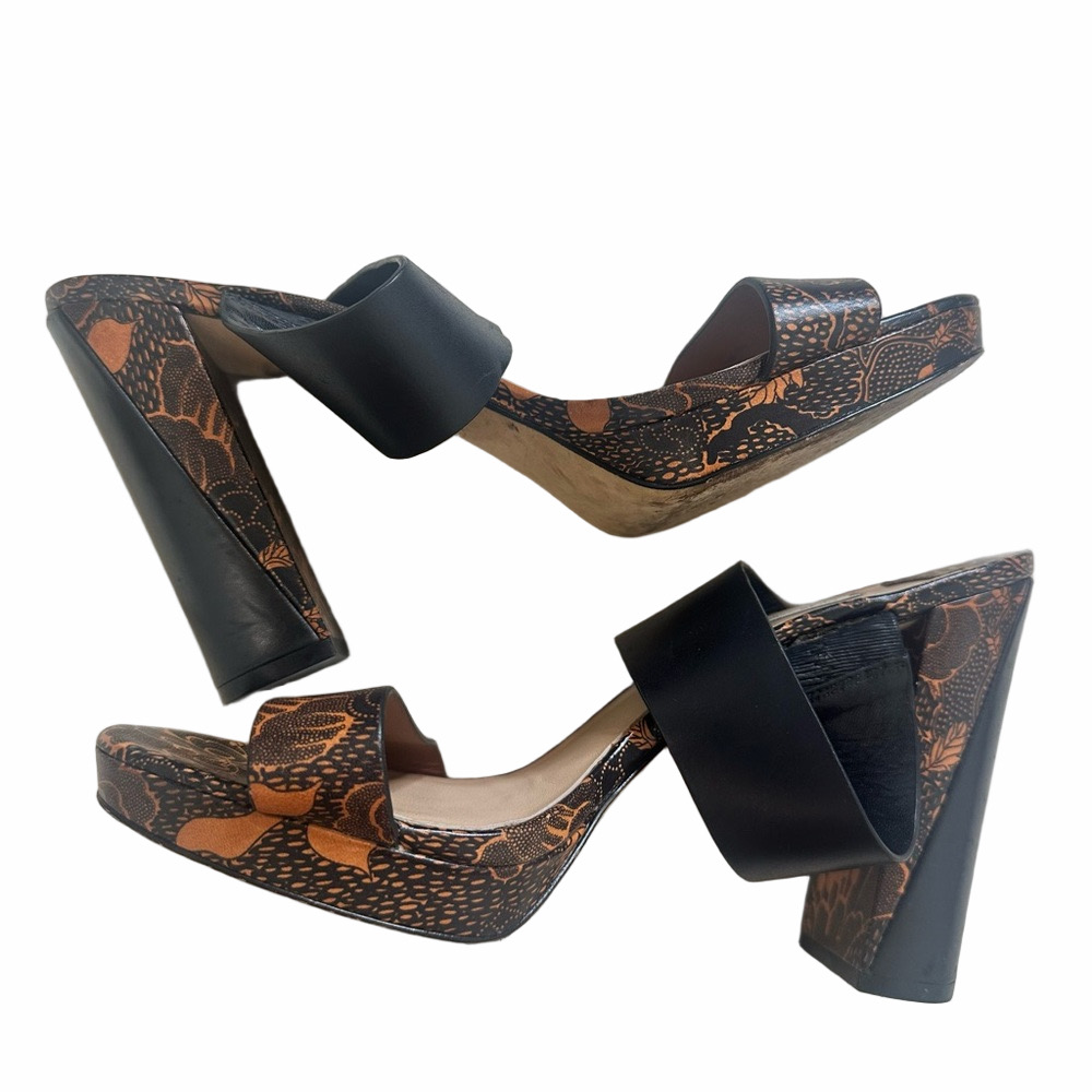 DIANE Von Furstenberg Leather Orange Snakeskin Heels Size 40/10